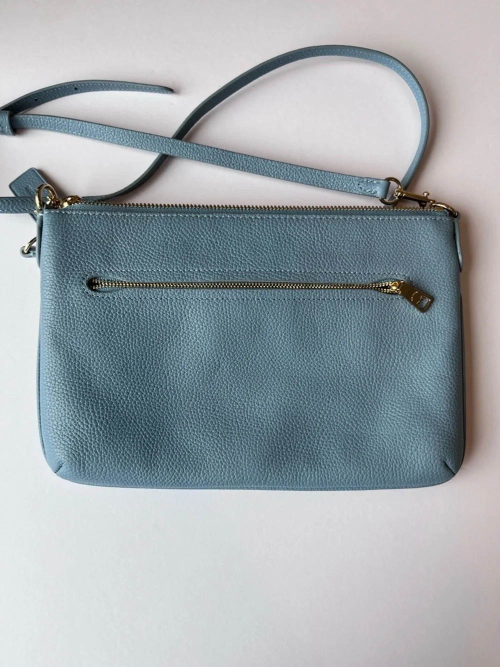 Coach Pebble Polly Blue Leather Crossbody Bag